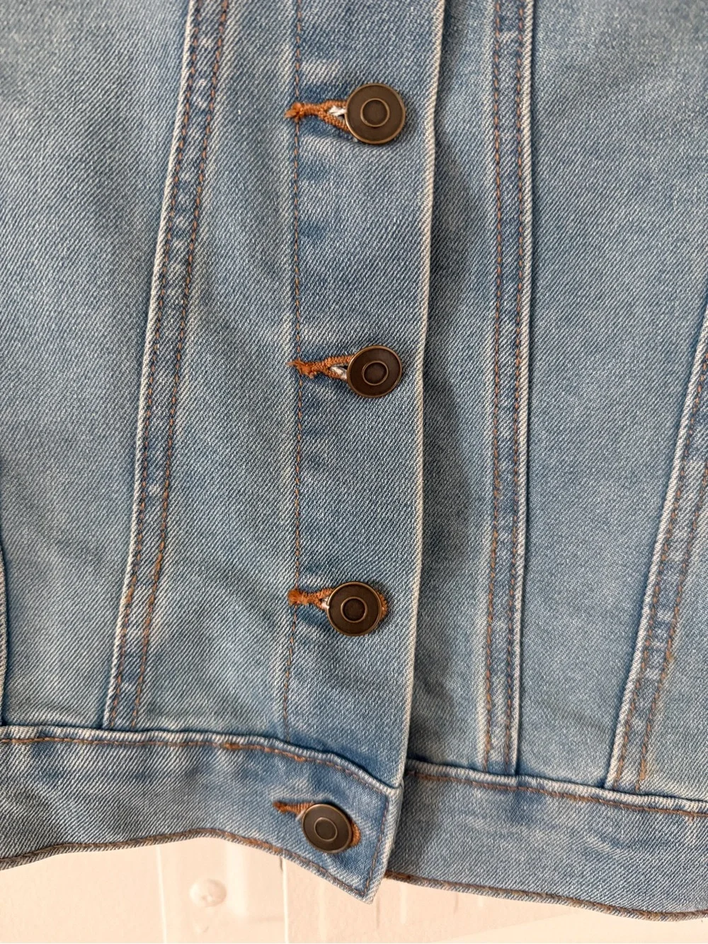 Hello Kitty Light Blue Denim Jacket with Pink Embroidered Logo